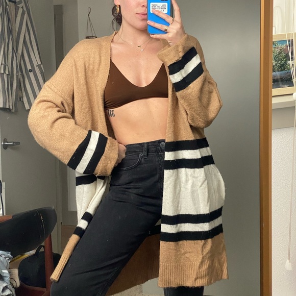 Tan & black duster cardigan Topshop - Picture 2 of 2